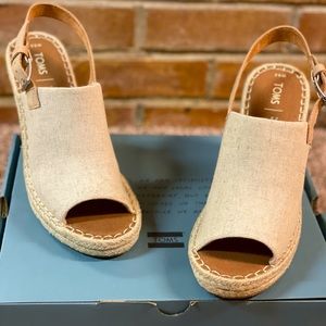 TOMS Women’s Monica Espadrille Wedge Sandal Size 8 1/2. NWOT